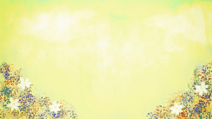 Vintage sky color with intense white flowers, hand-drawn background illustration colorful yellow.