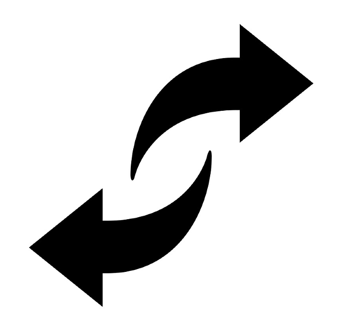 Two opposite direction arrow icons