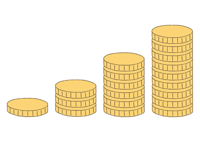 Graph with stacked gold coins_color