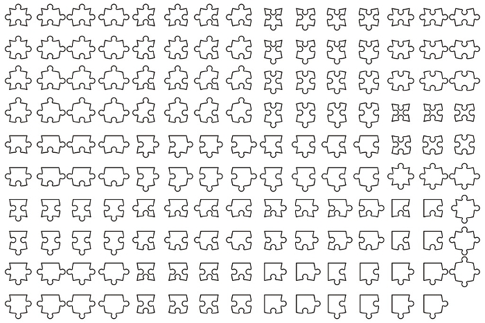 Vector illustration set of blank jigsaw puzzle
