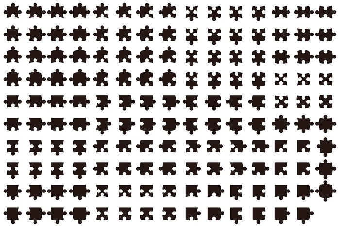 Vector illustration set of blank jigsaw puzzle