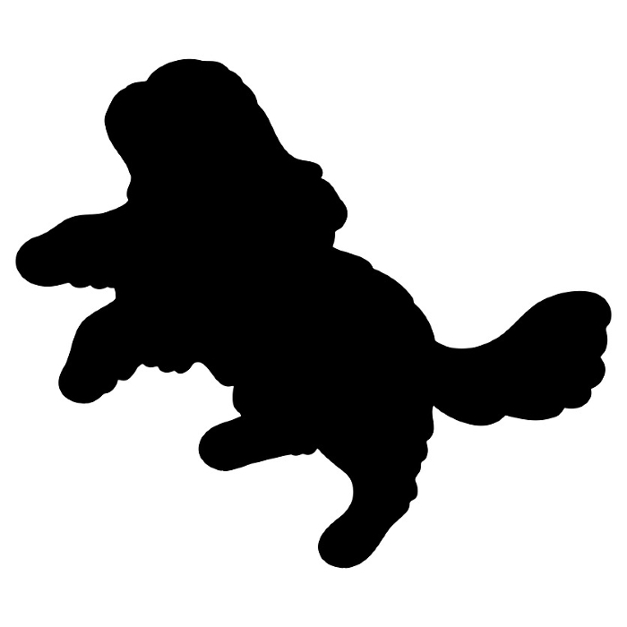Simple and cute Pekinese silhouette jumping