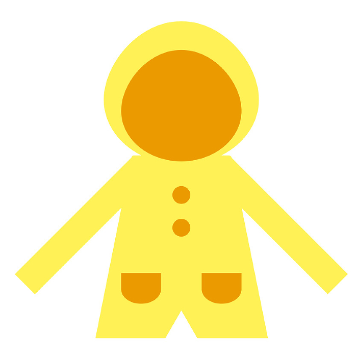 Clip art of simple yellow raincoat