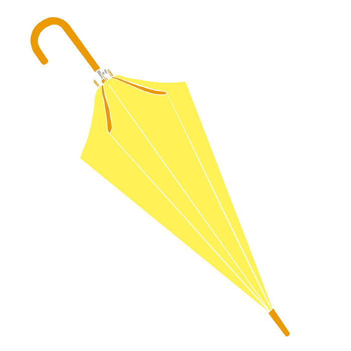 Simple illustration of a closed yellow umbrella