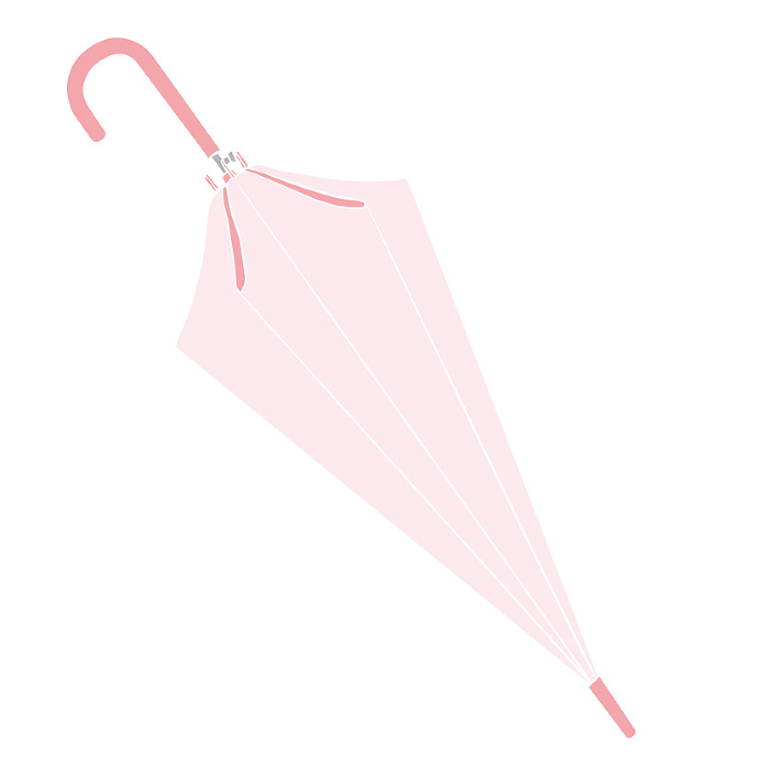 Simple illustration of a closed pink umbrella