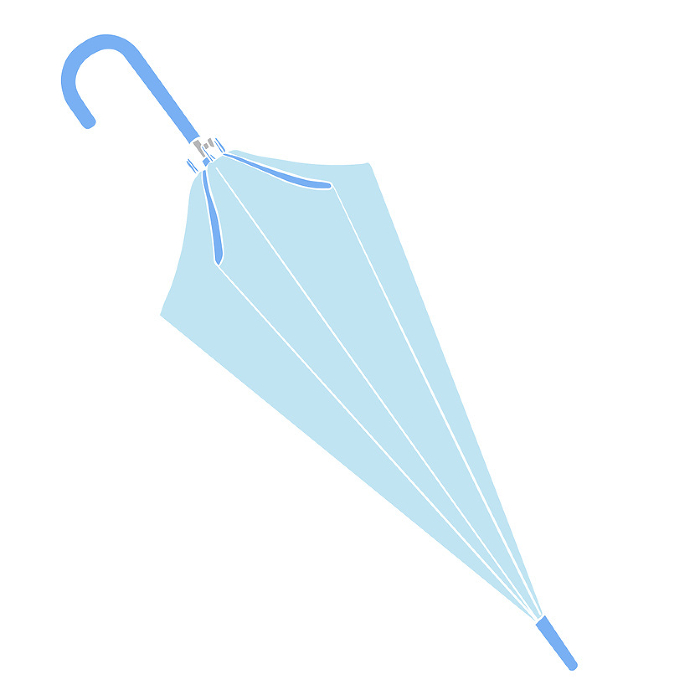 Simple illustration of a closed blue umbrella