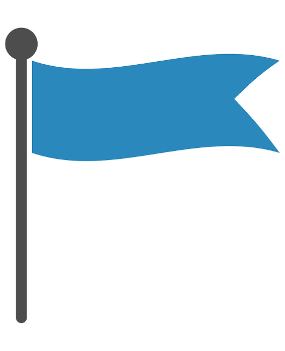Text frame illustration of blue flag