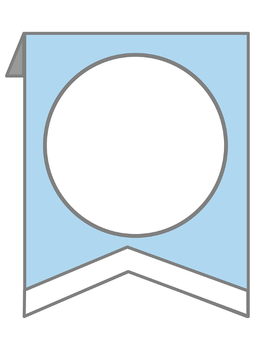 Blue memo, bookmark-style text frame, decorative illustration