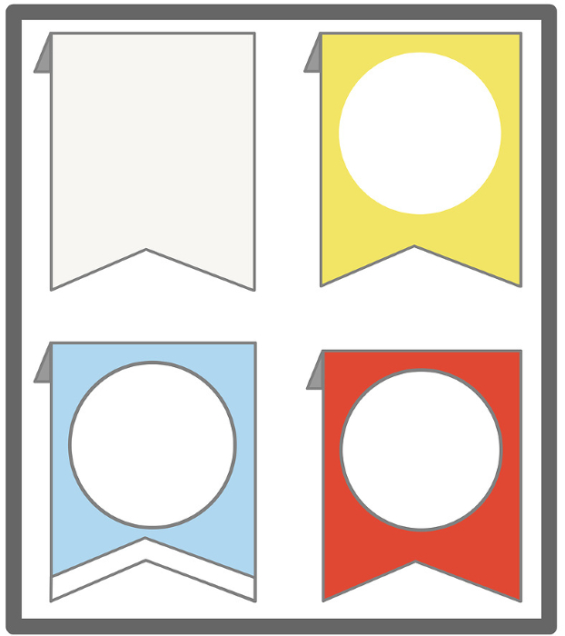 Set of memo, bookmark-style text frame, and decorative illustration