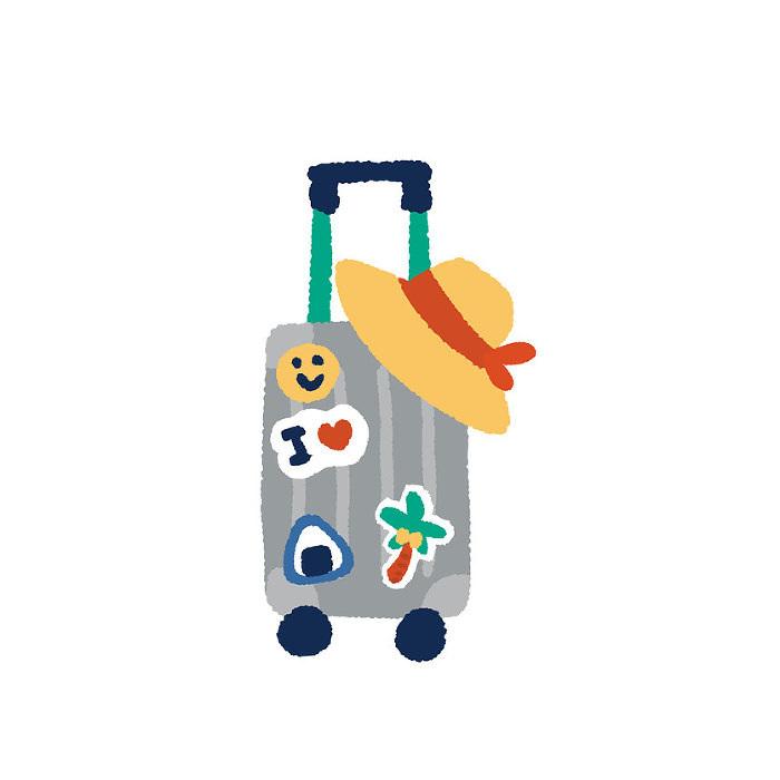 Clip art of suitcase and hat