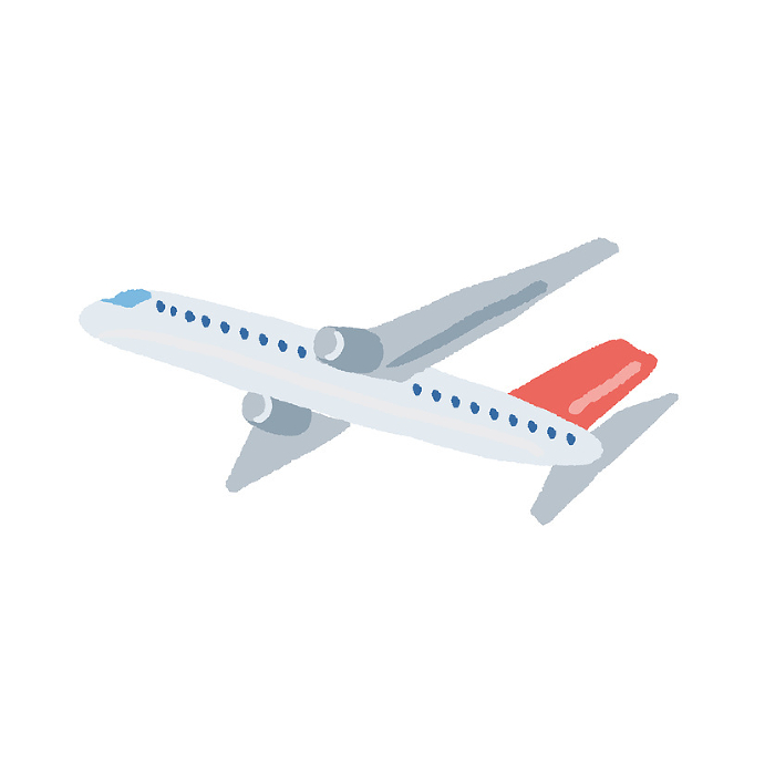 Simple, flat hand-drawn illustration of an airplane.