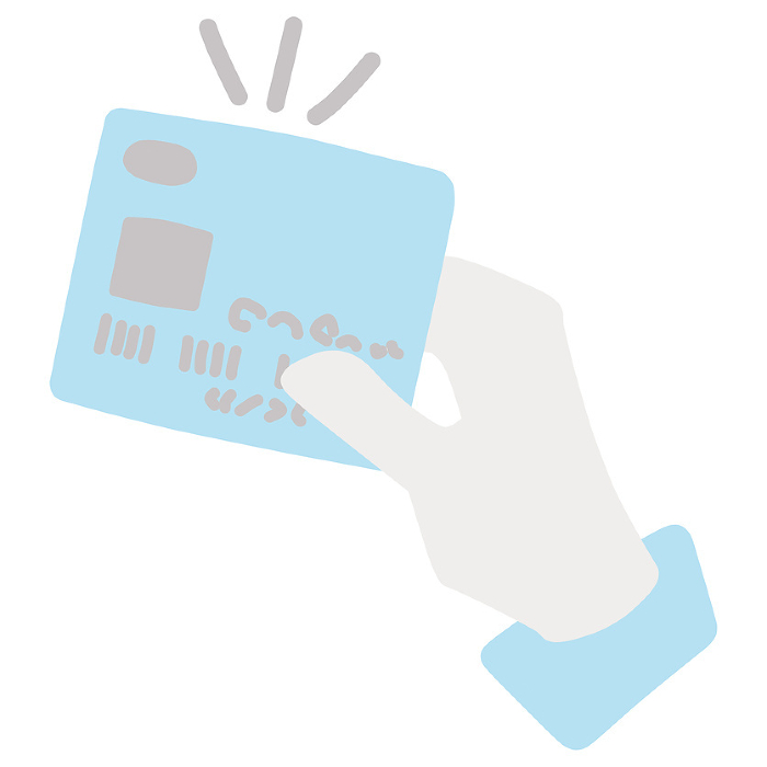 Illustration showing a credit card in hand