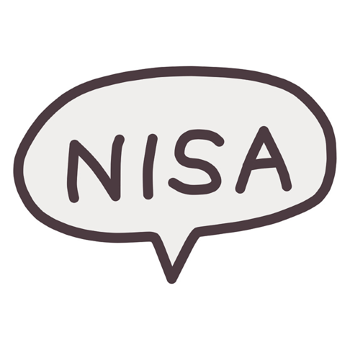 Material with the word NISA written in a white balloon