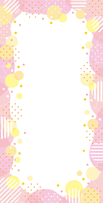 Vertical frames with circles, dots and fluid shapes / pink