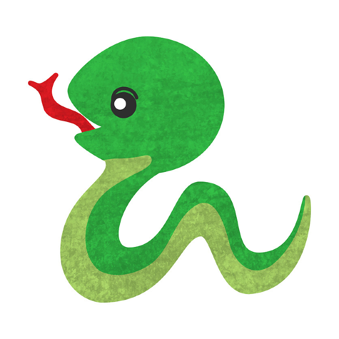 New Year's card - Illustration of a cute snake turning sideways in the year of the snake