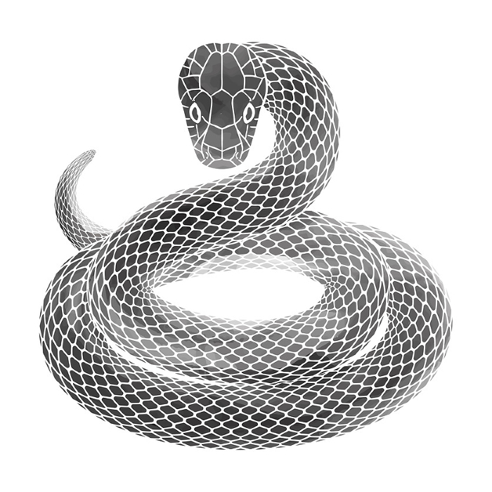 Clip art of snake in ink painting style for New Year's card