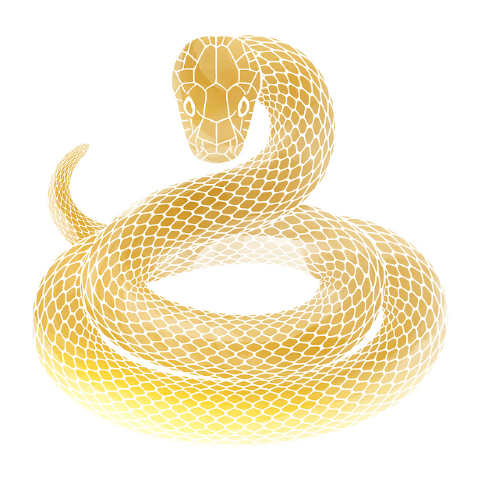 Clip art of golden snake coiling in the year of the snake_illpopularity for New Year's card