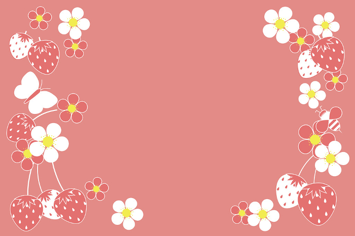 Strawberry and Flower Wallpaper