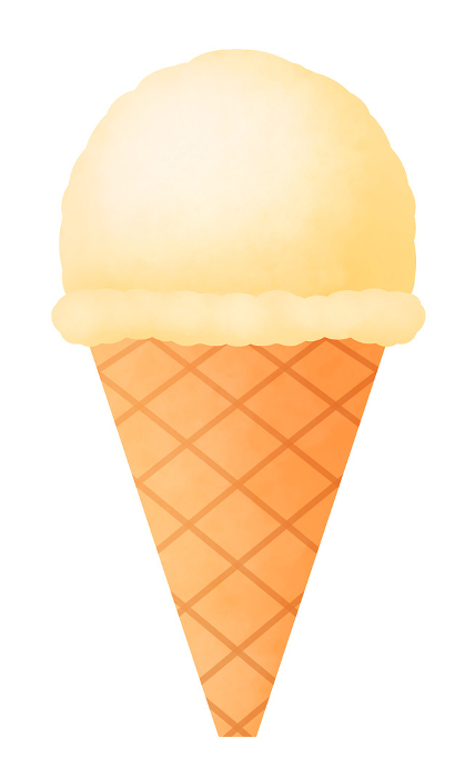 Clip art of simple vanilla-flavored ice cream with cone