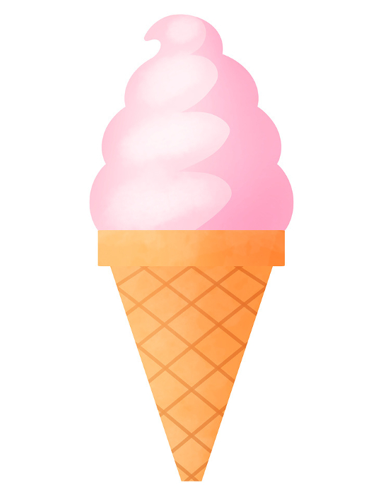 Clip art of delicious strawberry-flavored soft serve ice cream