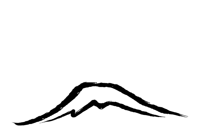 Illustration of Mt. Fuji drawn by brush