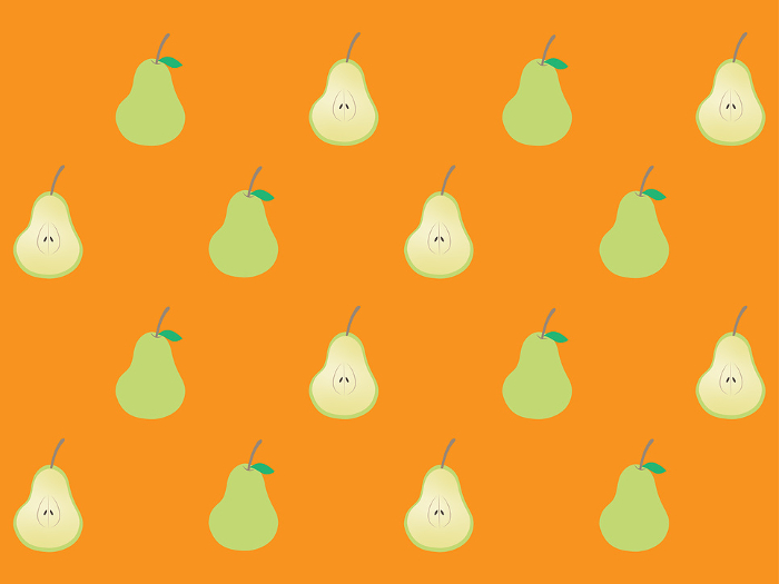 Orange wallpaper with retro background of pears