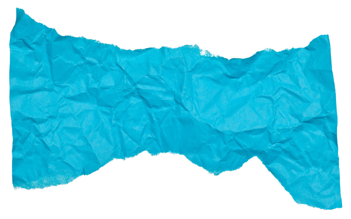 Torn piece of blue paper on a white isolated background Torn piece of blue paper on a white isolated background