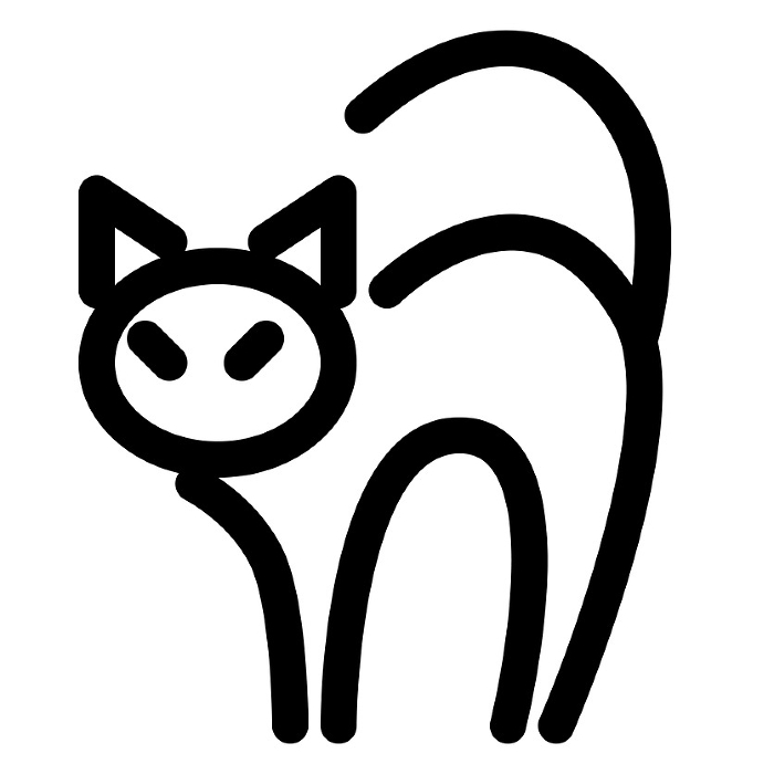 Halloween, line style icons representing cats