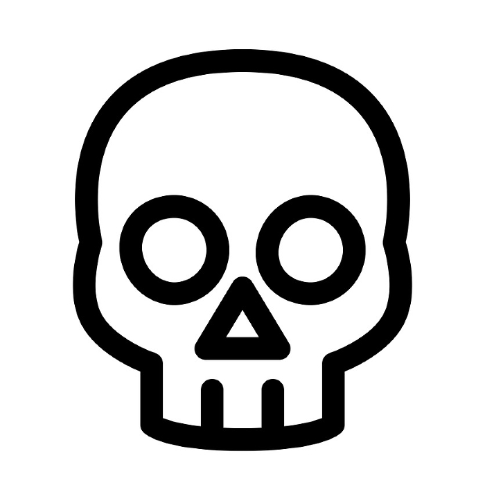 Line style icons representing Halloween and skulls