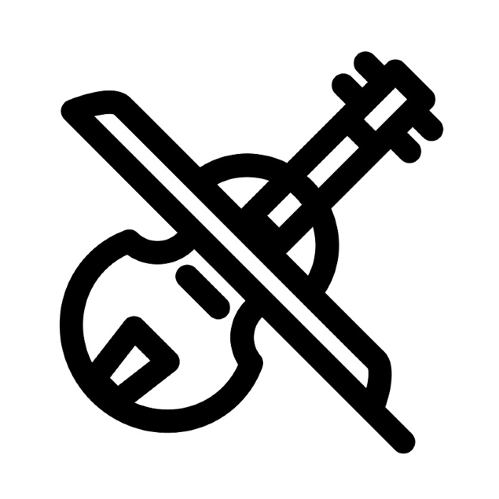 Line style icon representing music, violin