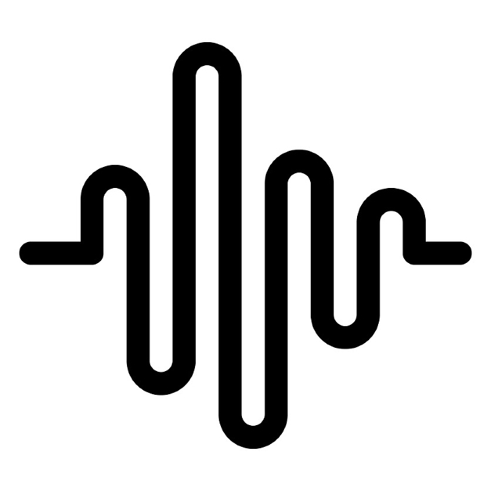 Line style icons representing music, waveforms