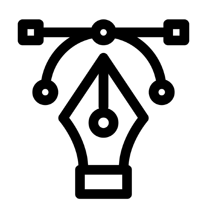 Design, line style icon representing Bezier