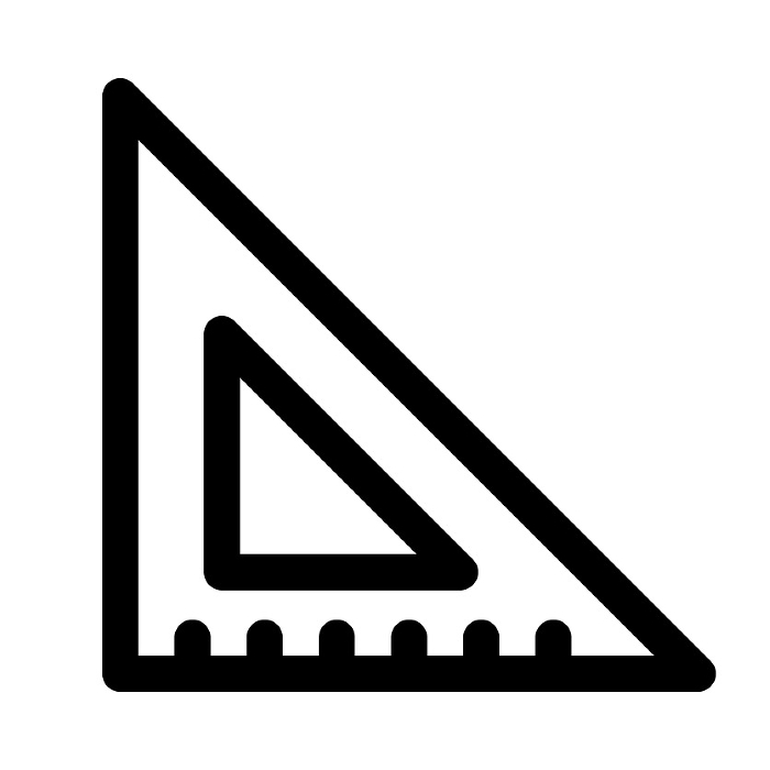 Line style icons representing designs, triangles, and rulers