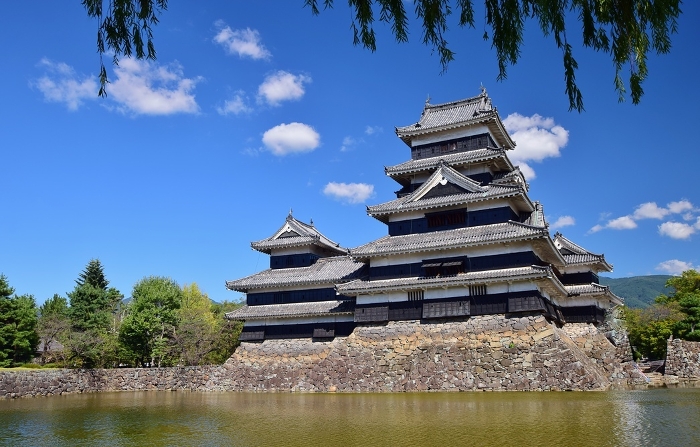 National Treasure Matsumoto Castle against the blue sky