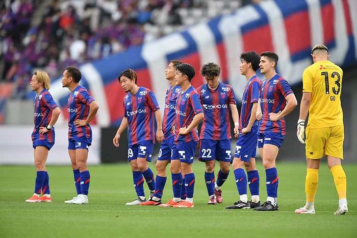 2024 J1 League FC Tokyo players look dejected after the 2024 J1 League match between FC Tokyo 1 2 FC Machida Zelvia at Ajinomoto Stadium in Tokyo, Japan, April 21, 2024.  Photo by AFLO 