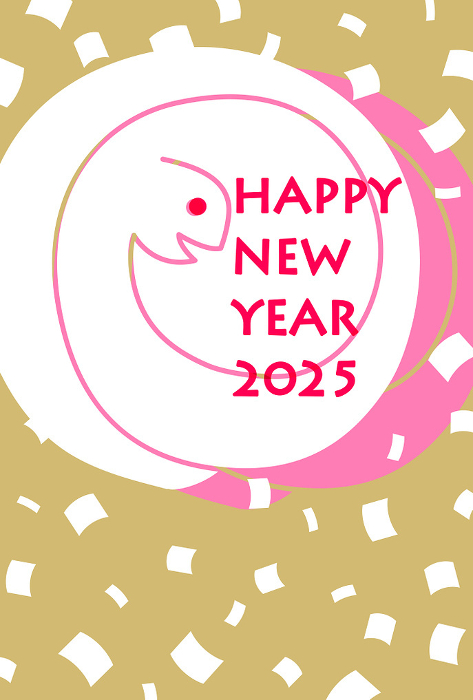 New Year's card illustration for the year of the snake