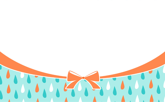 Pop and cute droplet pattern and ribbon frame design background for rainy season and summer campaign