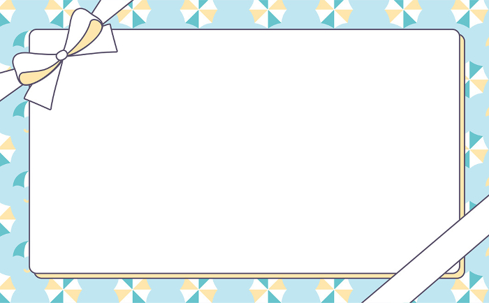 Pop and cute ribbon frame design background with umbrella motif for rainy season and summer campaign