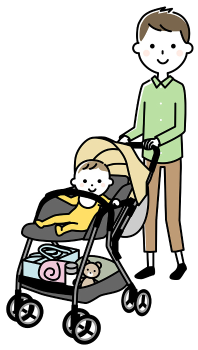 Stroller Outing Baby and Dad