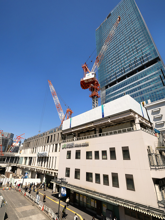 Shibuya Station South Exit redevelopment construction site, Tokyo Taken April 10, 2024.