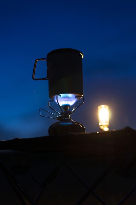 Camping night Gas burner and gas lantern