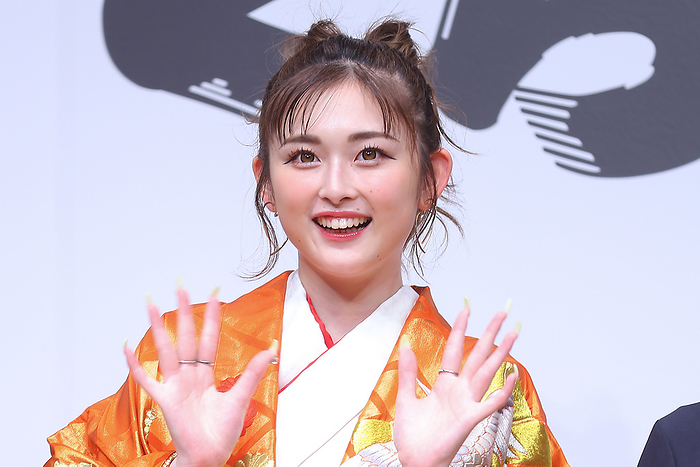 Press Conference on Business Strategy for Kura Sushi Model Yuna Furukawa a.k.a.  Yuuchami  attends the press conference for Kura Sushi s global flagship restaurant in Ginza, Tokyo, as a guest speaker, April 24, 2024.  Photo by Pasya AFLO 