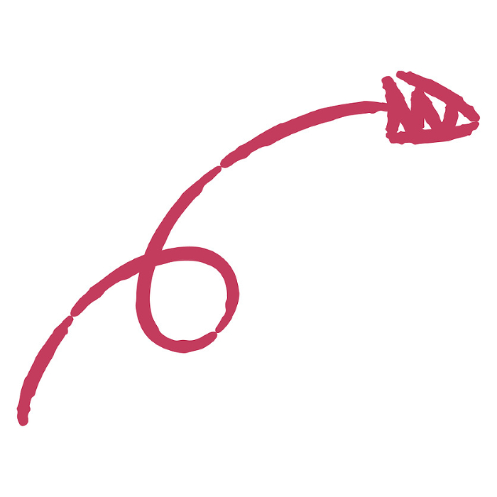 Illustration of a curved hand-drawn arrow (color)