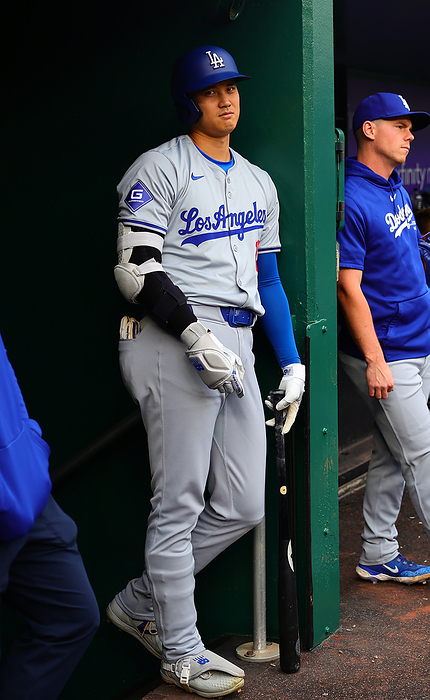 2024 MLB  Nationals Dodgers Otani on the bench during the game  Photo by Takahiro Mitsuyama  Photo date 20240425