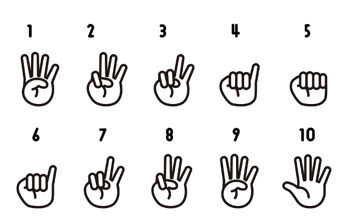 hand sign Clip art of hand counting(monochrome)