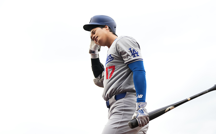 2024 MLB Nationals vs. Dodgers, 3rd inning, Dodgers ground out to second base, strike out swinging, and Shohei Otani returns to the bench, April 25, 2024 date 20240425 place Washington, DC, USA