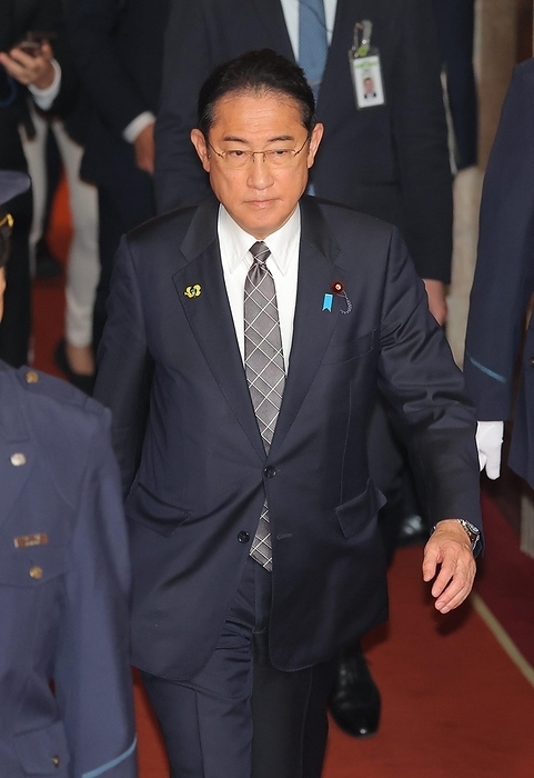 Plenary Session of the House of Councillors Prime Minister Fumio Kishida leaves the House of Councillors after a plenary session.