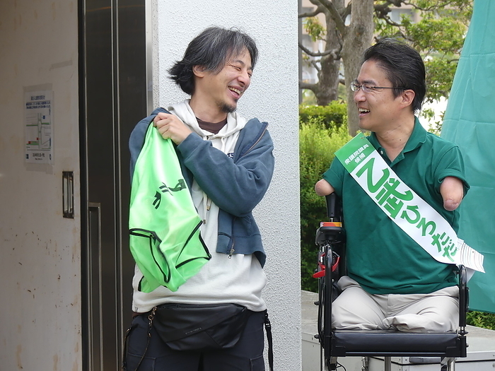 Tokyo 15 by election Hiroyuki Nishimura, a.k.a.  Hiroyuki,  rushed from France to support his close friend, Hirotada Otogu, in the Tokyo 15th district by election, April 26, 2024  date 20240426  place Koto ku, Tokyo