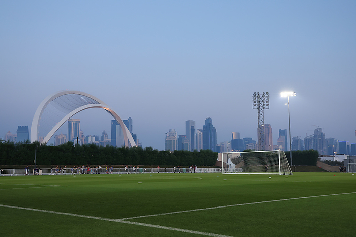 2024 AFC U 23 Asian Cup Japan Practice General view, APRIL 27, 2024   Football   Soccer : AFC U23 Asian Cup Qatar 2024  Japan traning session in Doha, Qatar.   Photo by Yohei Osada AFLO SPORT 