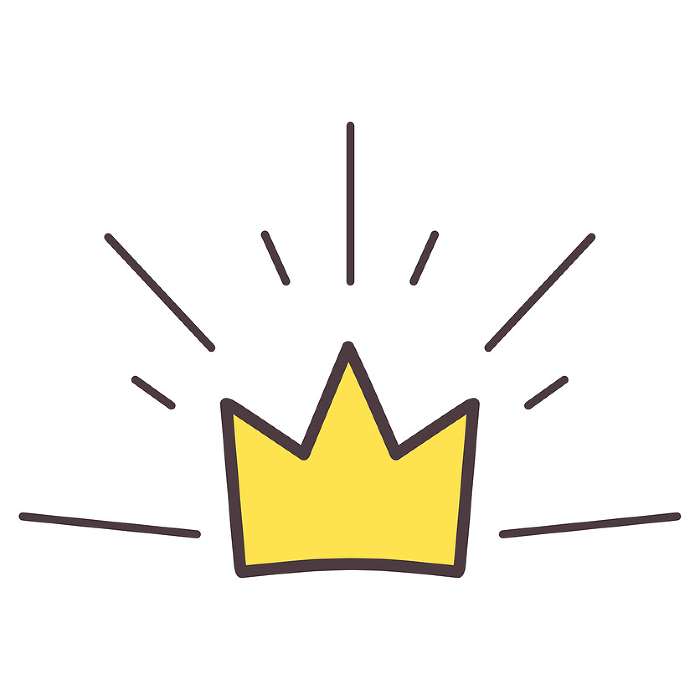 Cute crown and glitter illustration for ranking material, etc.